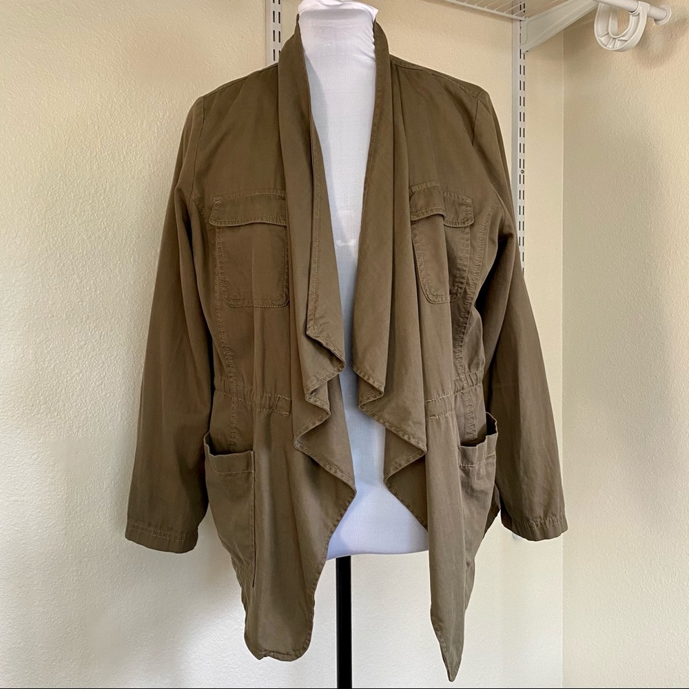 Caslon Casual Khaki Lightweight Trench Coat Jacket